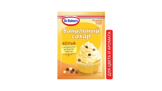 Сахар Dr.Bakers Ванильный с красителем желтый 8 г с бесплатной ...