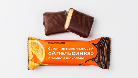Батончик марципановый «Апельсинка» в тем.шоколаде с бесплатной ...
