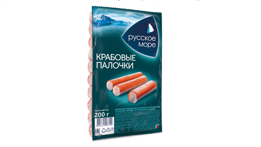 Крабовые палочки Русское море имитация охлажденные 200 г с бесплатной ...