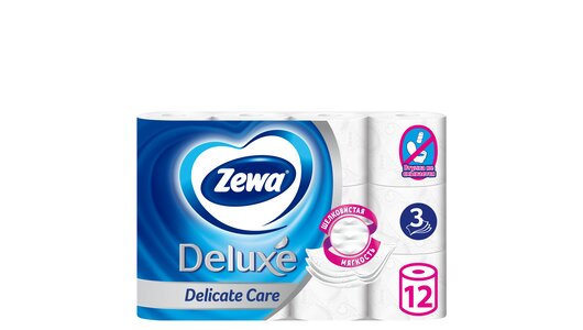Бумага туалетная Zewa Deluxe 3-слойная 12 рулонов с бесплатной ...