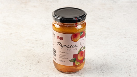 Персик в сиропе, 370 г с бесплатной доставкой на дом из «ВкусВилл ...