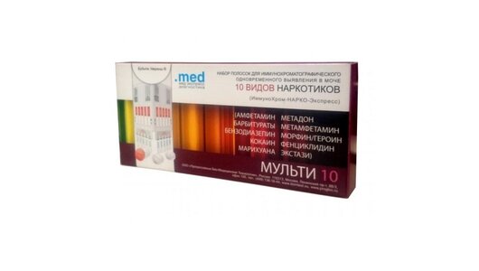 Тест ИммуноХром-10-МУЛЬТИ-Экспресс для выявления наркотиков в моче (10 ...