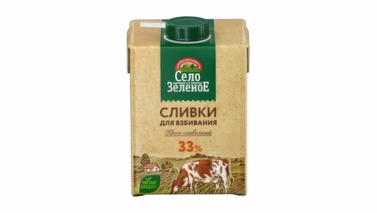 Сливки питьевые Село Зеленое для взбивания ультрапастеризованные 33% ...