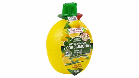 Сок лимона Азбука Продуктов 100% натуральный 200 мл с бесплатной ...