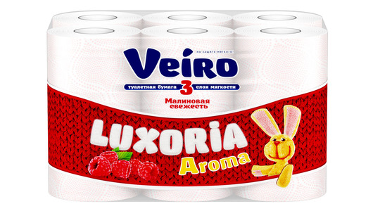 Бумага туалетная Veiro Luxoria с ароматом малины белая 3-слойная 12 ...