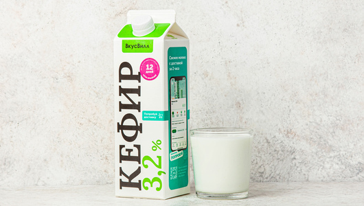 Кефир 3,2% с крышкой, 1000 г с бесплатной доставкой на дом из «ВкусВилл ...