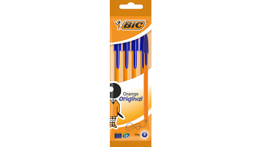 Ручка шариковая Bic Orange тонкая линия синяя 4 шт с бесплатной ...