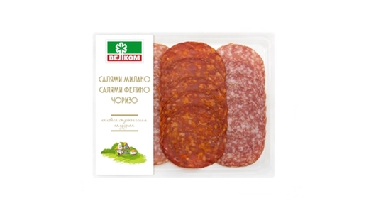 Колбаса сырокопченая Велком Ассорти Салями Милано Салями Фелино Чоризо ...