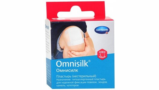 Omnisilk Пластырь фиксирующий шелковый белый 5 см х 5 м, 1 шт с ...