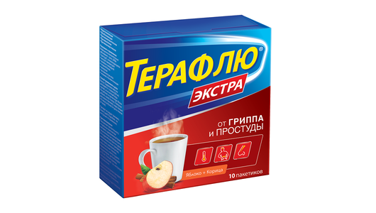 Терафлю Экстра (яблоко корица) пак. №10 с бесплатной доставкой на дом ...