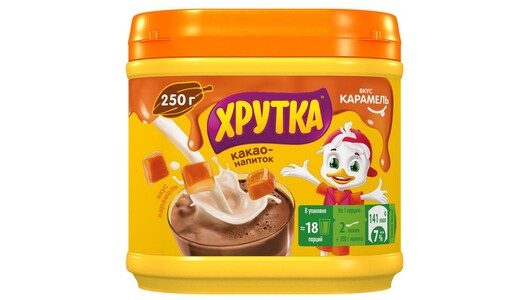 Какао-напиток Хрутка быстрорастворимый со вкусом карамели 250 г с ...