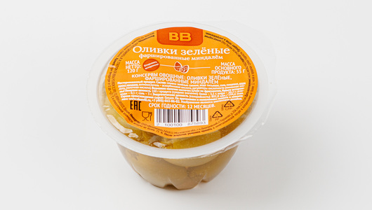 Оливки зеленые фаршированные миндалем, 120 г с бесплатной доставкой на ...