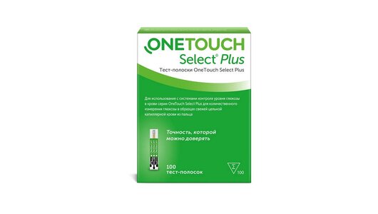 Тест-полоски One Touch Select Plus №100 с бесплатной доставкой на дом ...