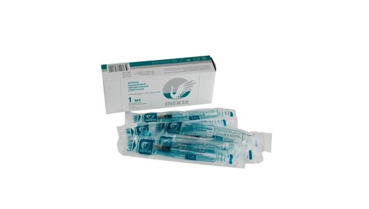 Шприц инсулиновый 3-х компонентный INEKTA 1мл со съемной иглой 26G (0 ...