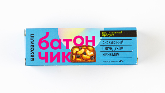 Батончик арахисовый с фундуком и изюмом в шоколаде (веган) с бесплатной ...