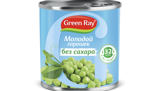 Зеленый горошек Green Ray Молодой без сахара 400 г с бесплатной ...