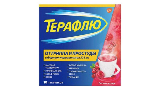 Терафлю Лесные ягоды пакетики №10 с бесплатной доставкой на дом из ...