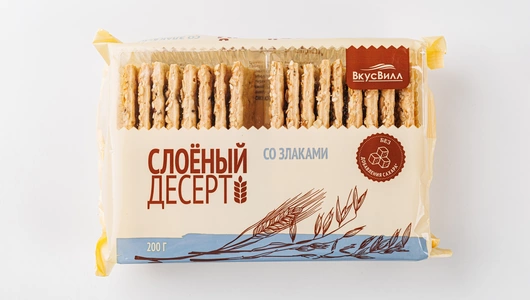 Слоёный десерт со злаками