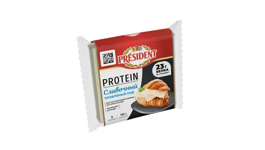 Сыр плавленый President Protein Сливочный в&nbsp;ломтиках 41% 150 г