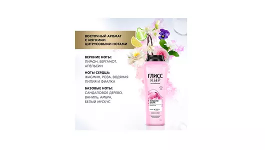 Шампунь для непослушных тусклых волос Глисс Кур Гладкость и блеск 400 мл
