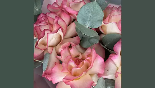 Букет из&nbsp;французких роз с&nbsp;эвкалиптом FMART by flowwow