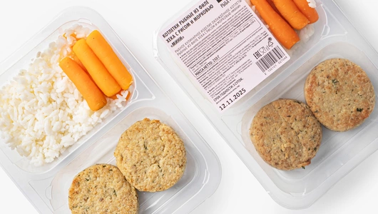 Котлетки рыбные из филе хека с рисом и морковью "мини"