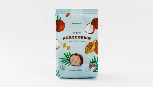Конфеты кокосовые в молочном шоколаде