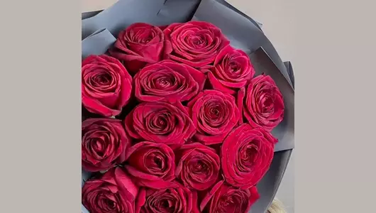 Красный бархат 15 бордовых роз FMART by flowwow