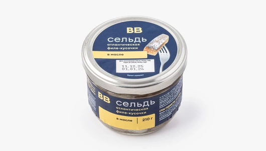 Сельдь атлантическая филе-кусочки в&nbsp;масле ст/б., 210 г