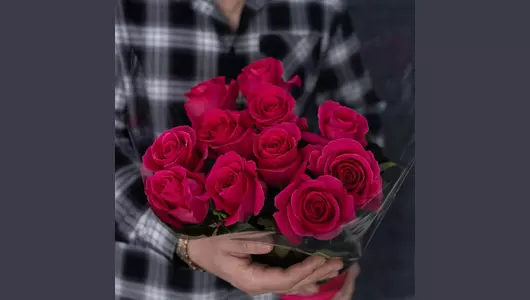 Букет из 9 розовых роз Пинк флойд (70см)