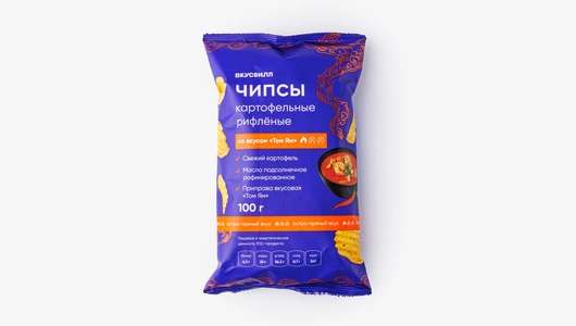 Чипсы картофельные рифленые со вкусом "Том Ям"