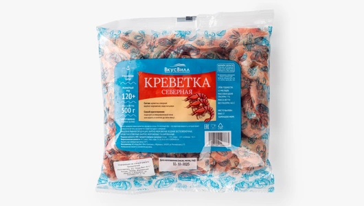 Креветки северные в/м 120+, 500 г