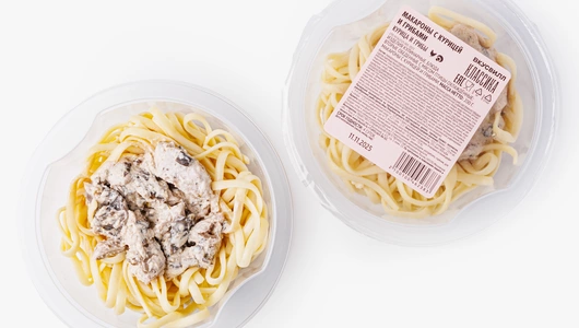 Макароны с курицей и грибами