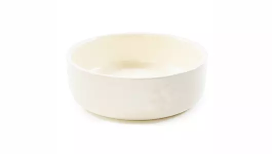 SCRUFFS Миска керамическая для мелких пород собак и кошек "Icon Food", кремовая, 13х13х5см, 400мл