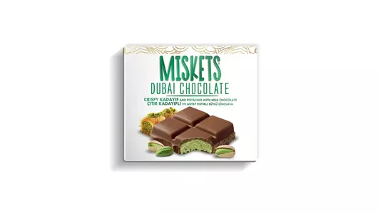 Шоколад молочный Miskets Дубайский с фисташковой начинкой 100 г