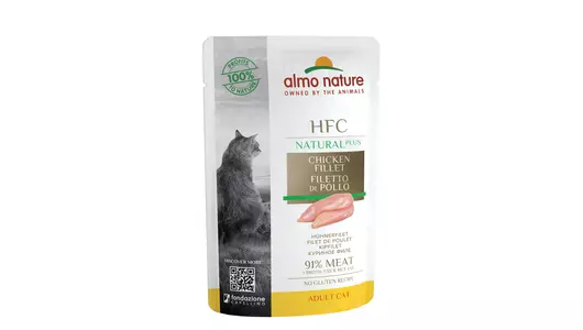 Almo Nature консервы Паучи для кошек «Куриное филе» 90% мяса (Alternative - Chicken Fillet), 55г