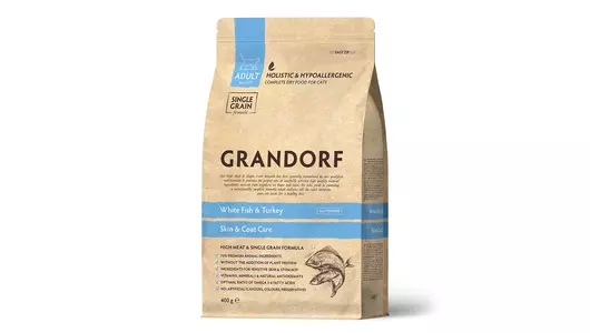 GRANDORF Adult Sensitive White Fish&Turkey Корм сух.белая рыба,индейка д/кошек 400г