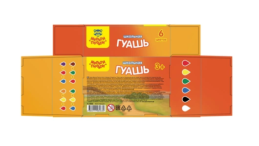 Гуашь Мульти-Пульти Енот в Греции 6 цветов Гуашь Мульти-Пульти Енот в Греции 6 цветов