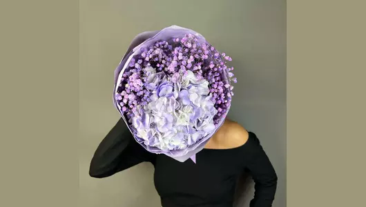 Дуо Гортензия и&nbsp;Гипсофила FMART by flowwow