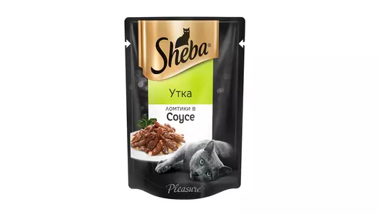 Влажный корм SHEBA 75гр для кошек ломтики в соусе Утка (пауч)