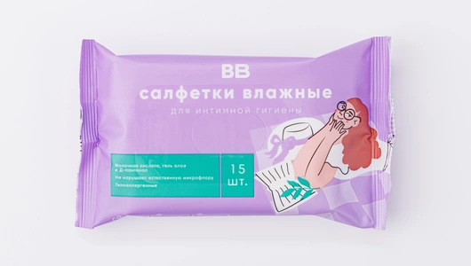 Салфетки влажные для интимной гигиены, 15 шт