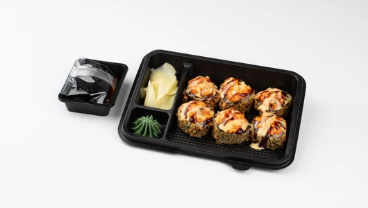 Темпура ролл с&nbsp;шапочкой из&nbsp;лосося