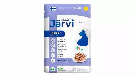 Влажный корм Jarvi Holistic для домашних кошек (кусочки в желе) с курицей, 85 г