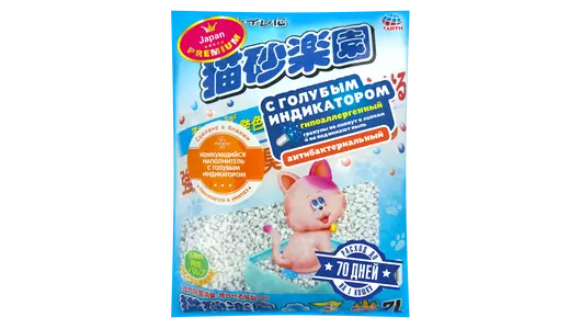 Комкующийся наполнитель Japan Premium Pet с голубым индикатором 7 л