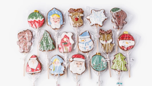 Пряник имбирный "Новый год" на палочке, 1 шт.