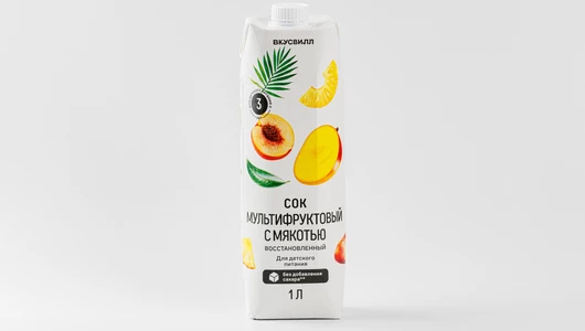 Сок мультифруктовый с мякотью восстановленный, 1 л