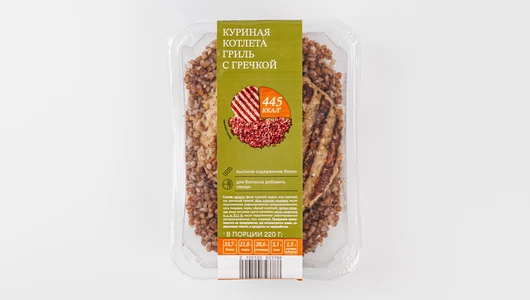 Куриная котлета-гриль с гречкой Куриная котлета-гриль с гречкой