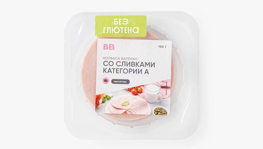 Колбаса вареная со сливками категории А, нарезка