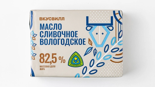 Масло "Вологодское" сливочное 82,5%, 200 г
