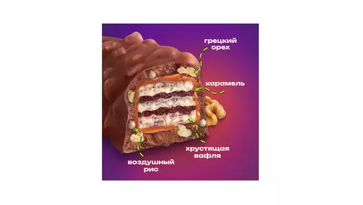 Шоколадный батончик Picnic Грецкий Орех 52 г